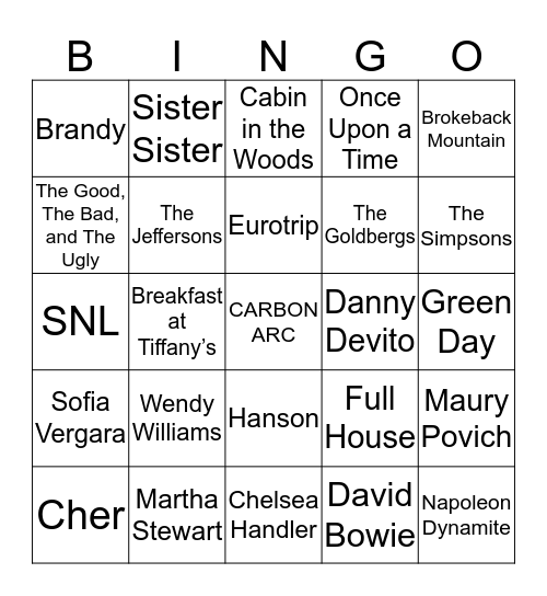 Now & Then Drag Bingo! Bingo Card