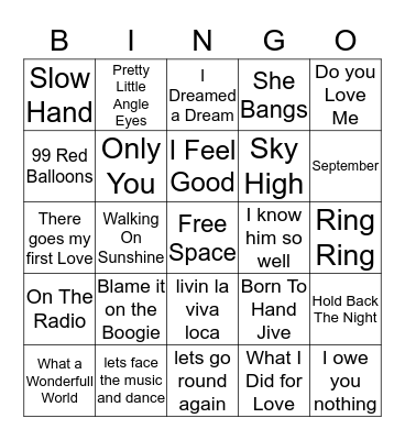 HITS 56 Bingo Card