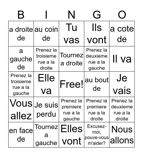 Bingo Aller Bingo Card