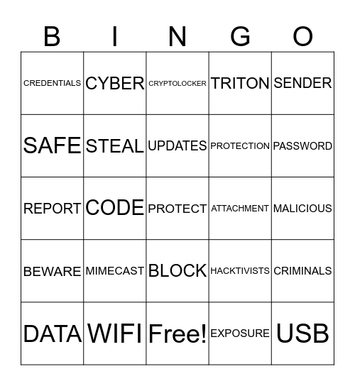 WalkerSecure  Bingo Card