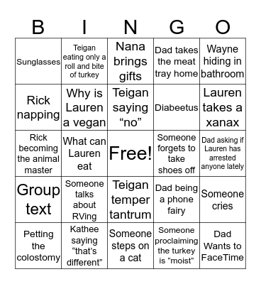 Campbell Thanksgiving BINGO Card