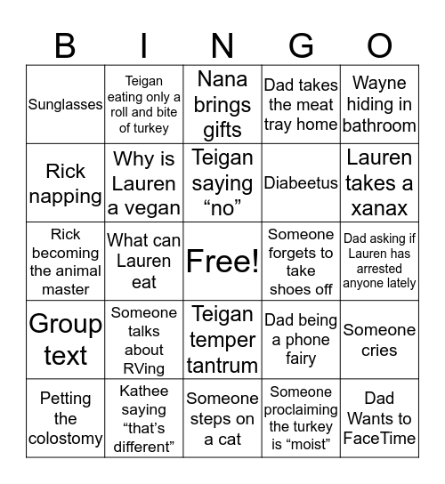 Campbell Thanksgiving BINGO Card