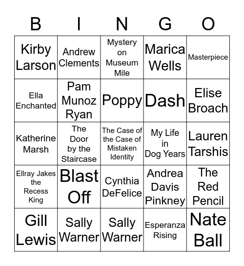 OBOB Bingo Card