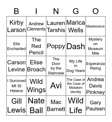 OBOB Bingo Card