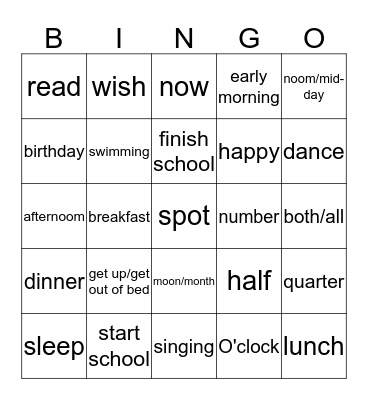 1.4.3 speaking(1) Bingo Card