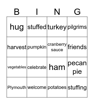 Happy Friendsgiving! Bingo Card