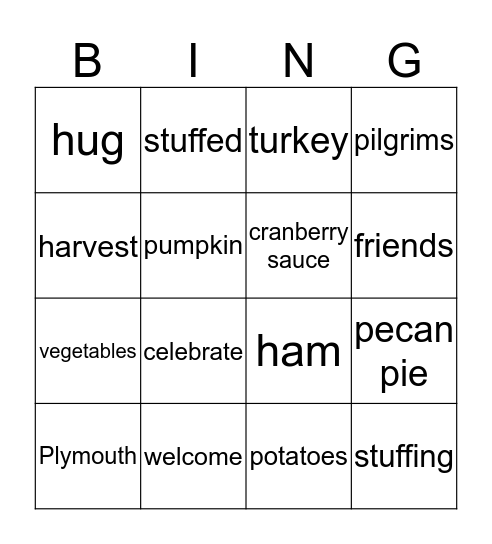 Happy Friendsgiving! Bingo Card