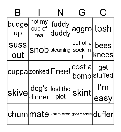 Bingo words 2 Bingo Card