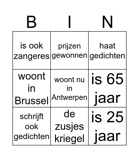 Joke Van Leeuwen Bingo Card