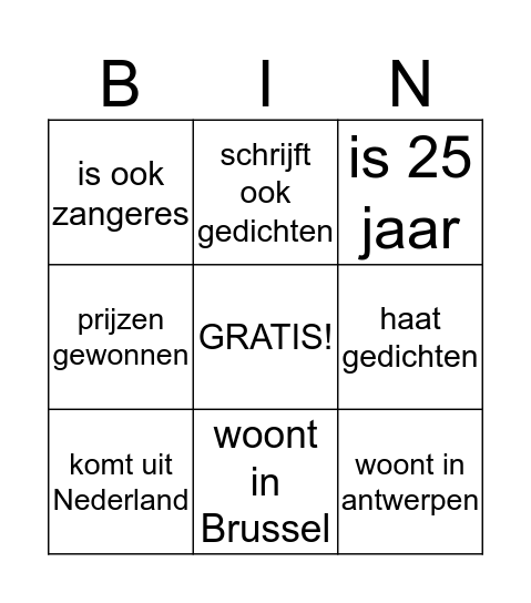 Joke Van Leeuwen Bingo Card