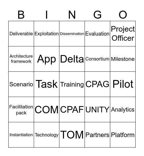 Unity Bingo Card