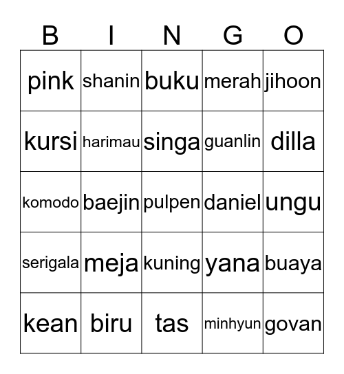 keken's Bingo Card