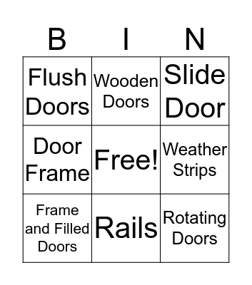 Door Bingo Card