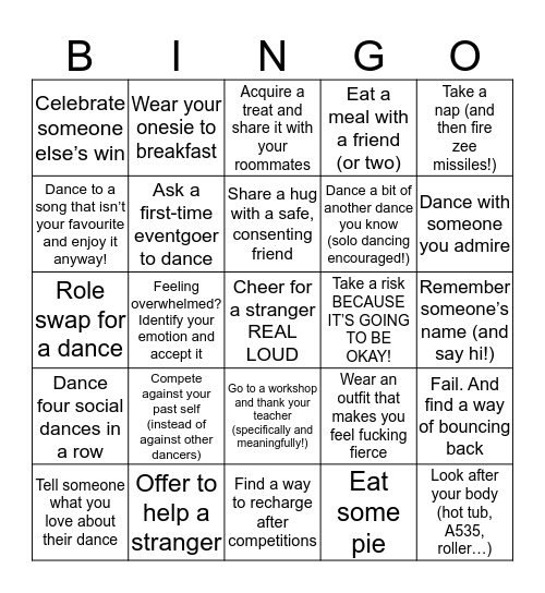 CASH Bash Happy Dancer BINGO Card