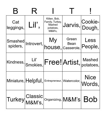 It’s Brittany  Bingo Card