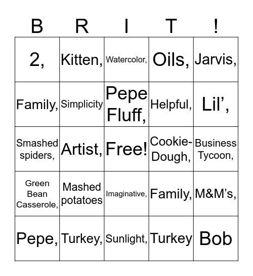 It’s Brittany  Bingo Card