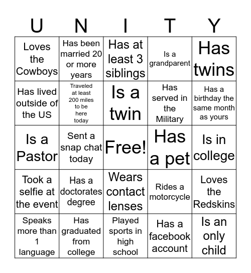 LET'S GET TO KNOW EACH OTHER Bingo Card