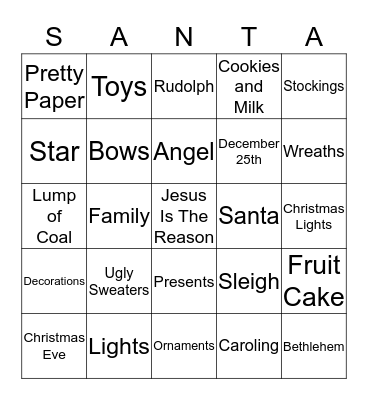 Santa Jingo Bingo Card