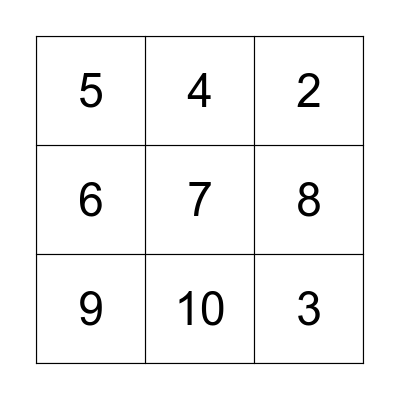 Number BINGO  Bingo Card