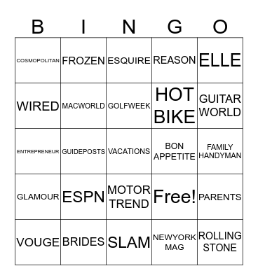 Sales Bingo Card