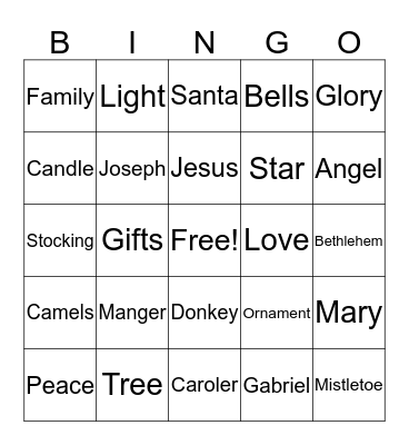 Christmas Party Bingo Card