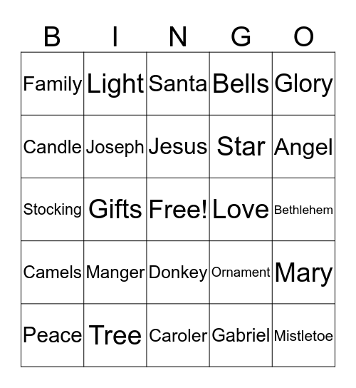 Christmas Party Bingo Card