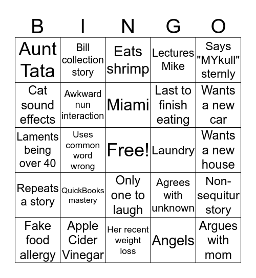 Thanksgiving Bingo Card