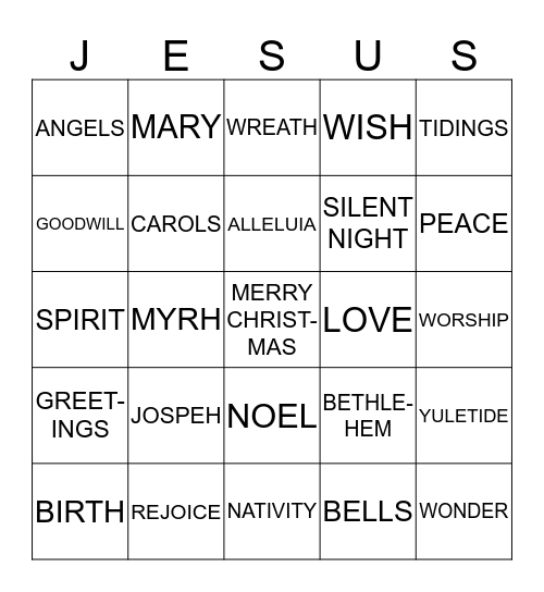 CHRISTMAS BINGO Card