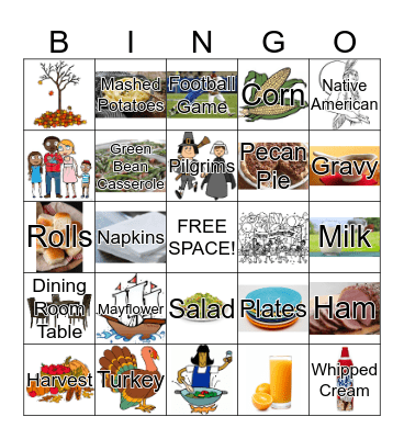 Thanksgiving Day Bingo Card