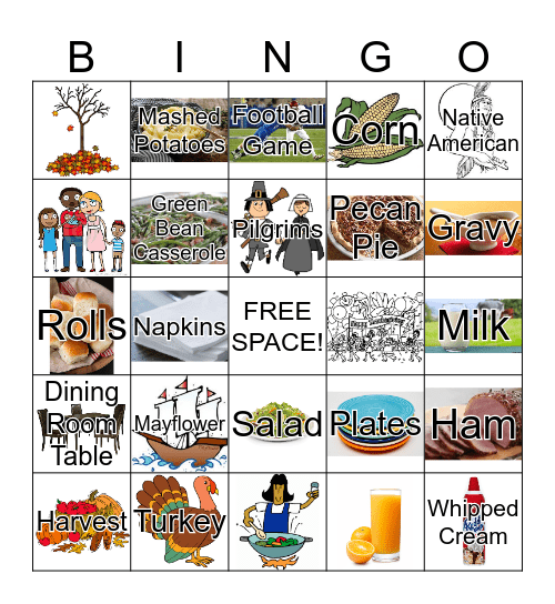 Thanksgiving Day Bingo Card