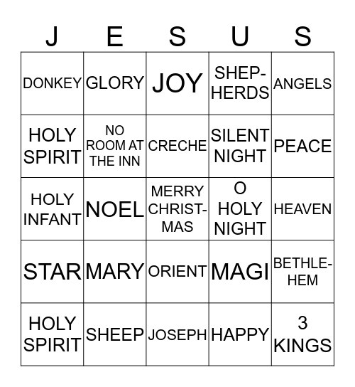 CHRISTMAS BINGO Card