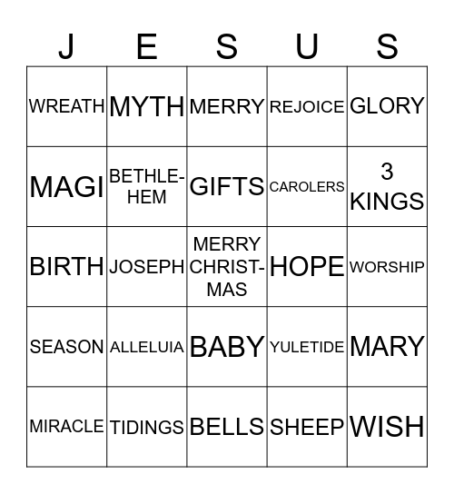 CHRISTMAS BINGO Card