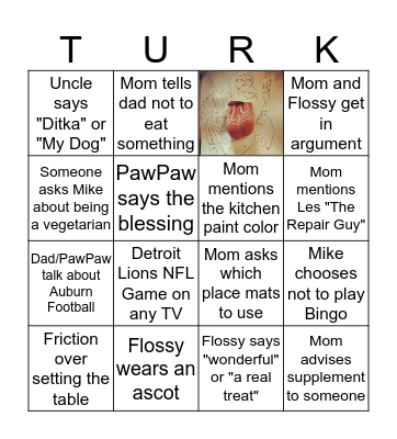 Gafford Thanksgiving 2017 Bingo Card