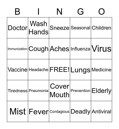 FLU TIME! Bingo Card
