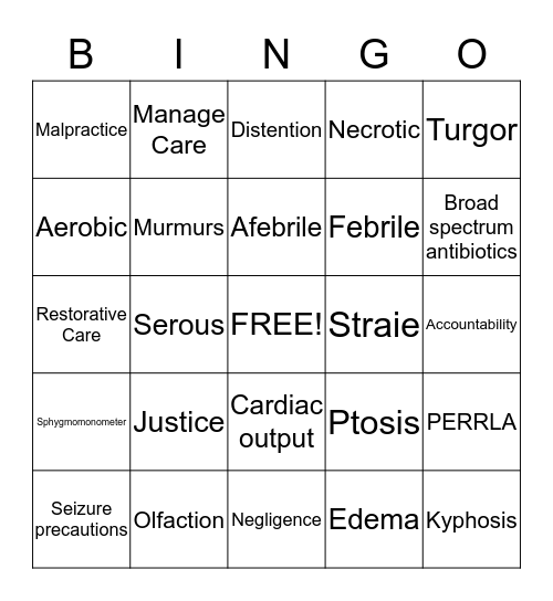 Fundamentals BINGO Card