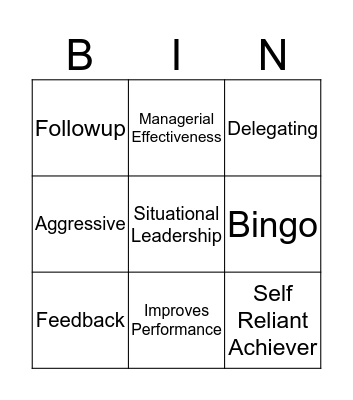 Managerial Effectiveness Bingo Card