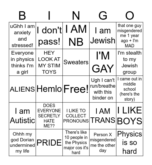 Conversation with Roman Bingo Card