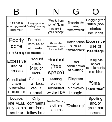 MLM Bingo Card