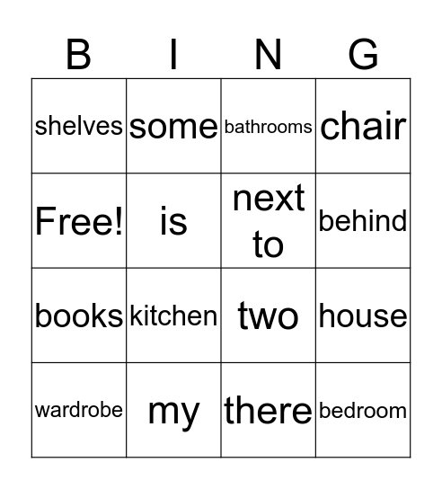 My House Bingo Card
