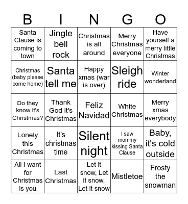 Christmas Bingo Card