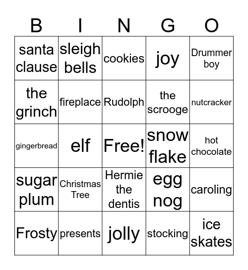 HOLIDAY CHEER Bingo Card