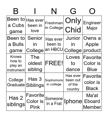 MA'AT BINGO Card
