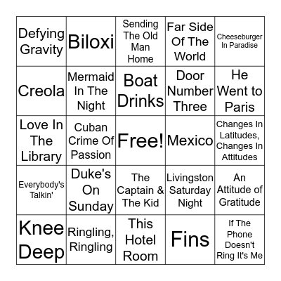 Buffett Bingo Card