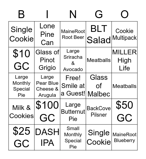 OTTO Bingo Card