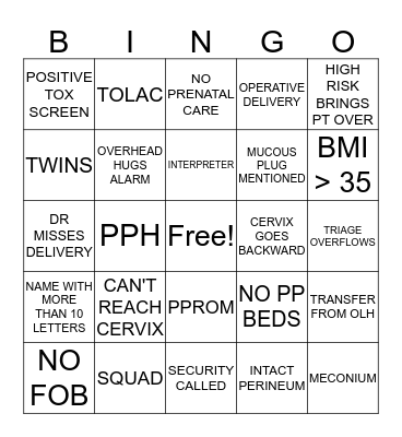 L AND D Bingo Card