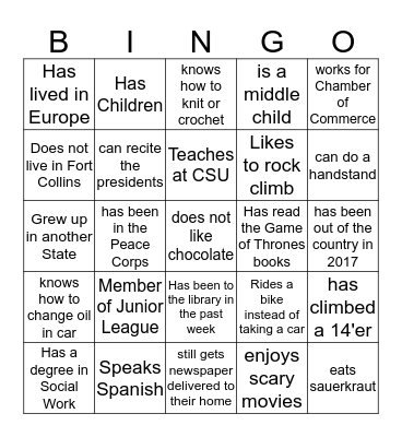 Crossroads Core Training November/December  Bingo Card