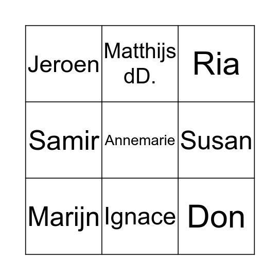 SinterBLOG Bingo! Bingo Card