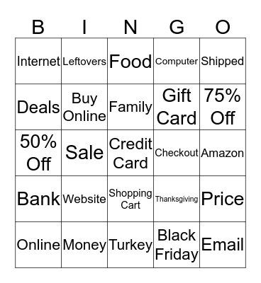 Cyber Week Bingo Card