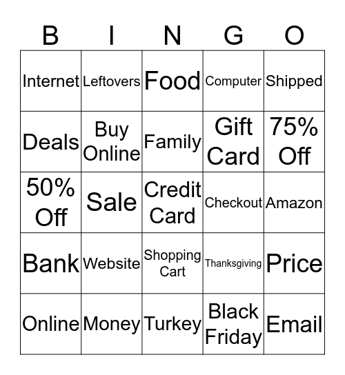 Cyber Week Bingo Card