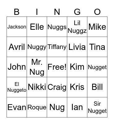 Test Bingo Board Bingo Card